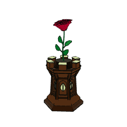 Rose tower with a wood base