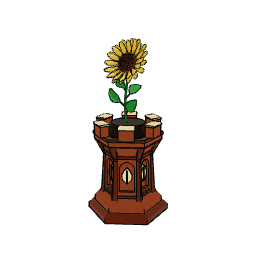 Sunflower tower with a terracotta base